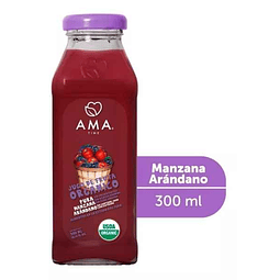 Jugo manzana Arándano orgánico AMA 300ml (vidrio)