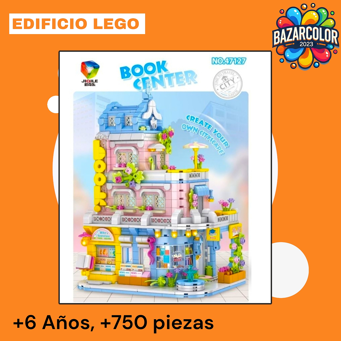 Bloque Armable de Edificio, Color Pastel. 1