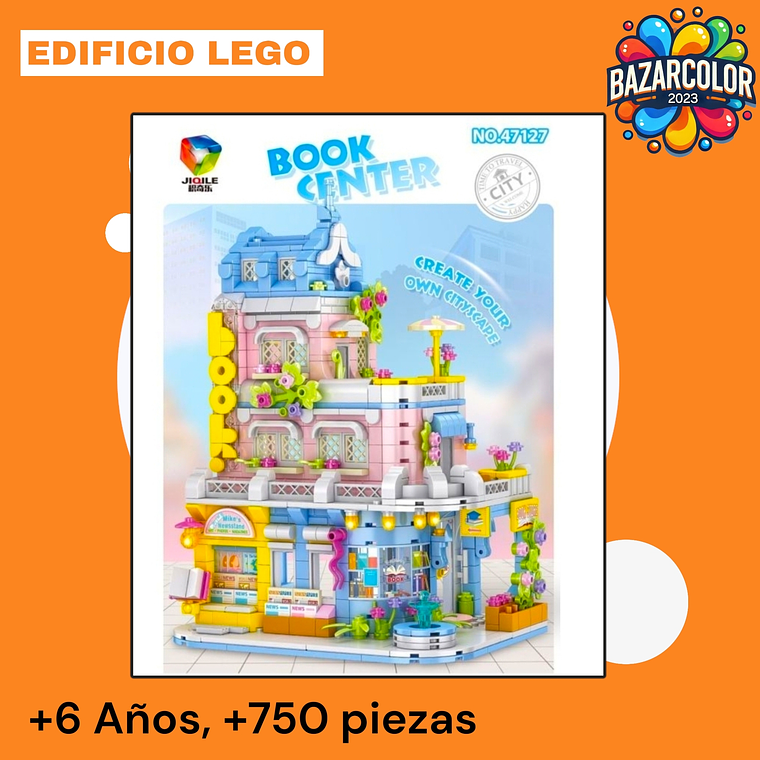 Bloque Armable de Edificio, Color Pastel. 1