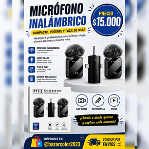 Micrófono Inalámbrico doble para Iphone y Android