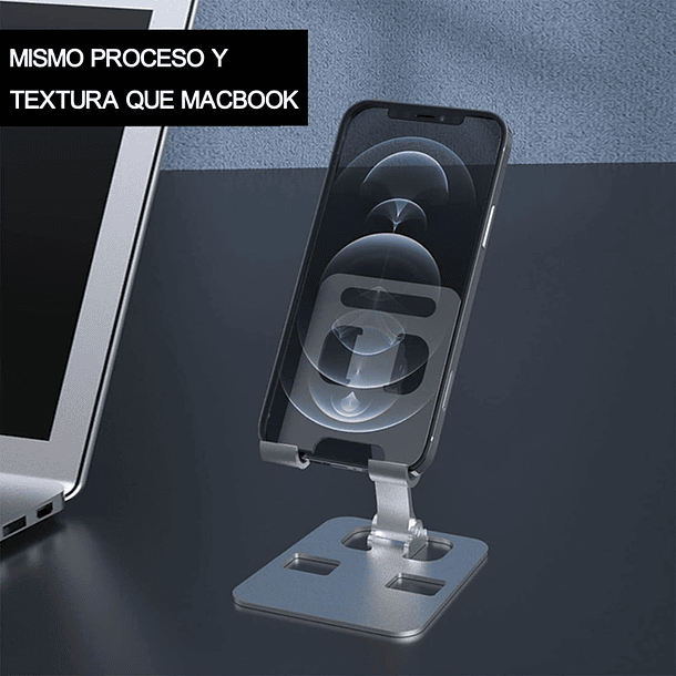 Soporte Celular Aluminio Para Escritorio Antideslizante 7