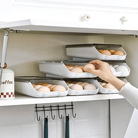 Organizador Huevos Apilable Con Tapa Para Refrigerador