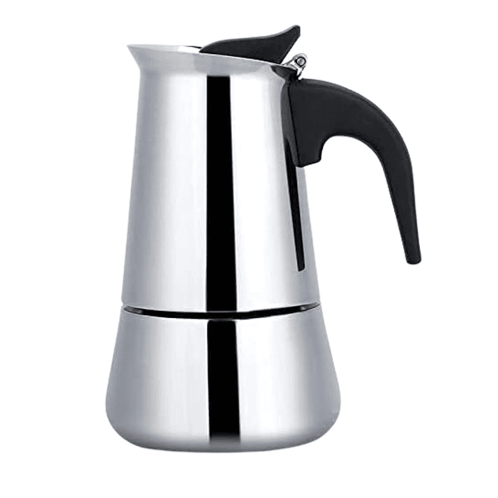 Cafetera Moka Italiana 9 Tazas Espresso Acero Inoxidable Moderna 3