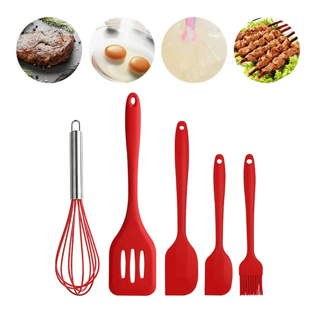 Set Utensilios De Silicona 5 Piezas Para Cocina 8