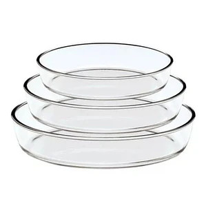 Set 3 Fuente Asadera Vidrio Refractario Para Horno Ovaladas