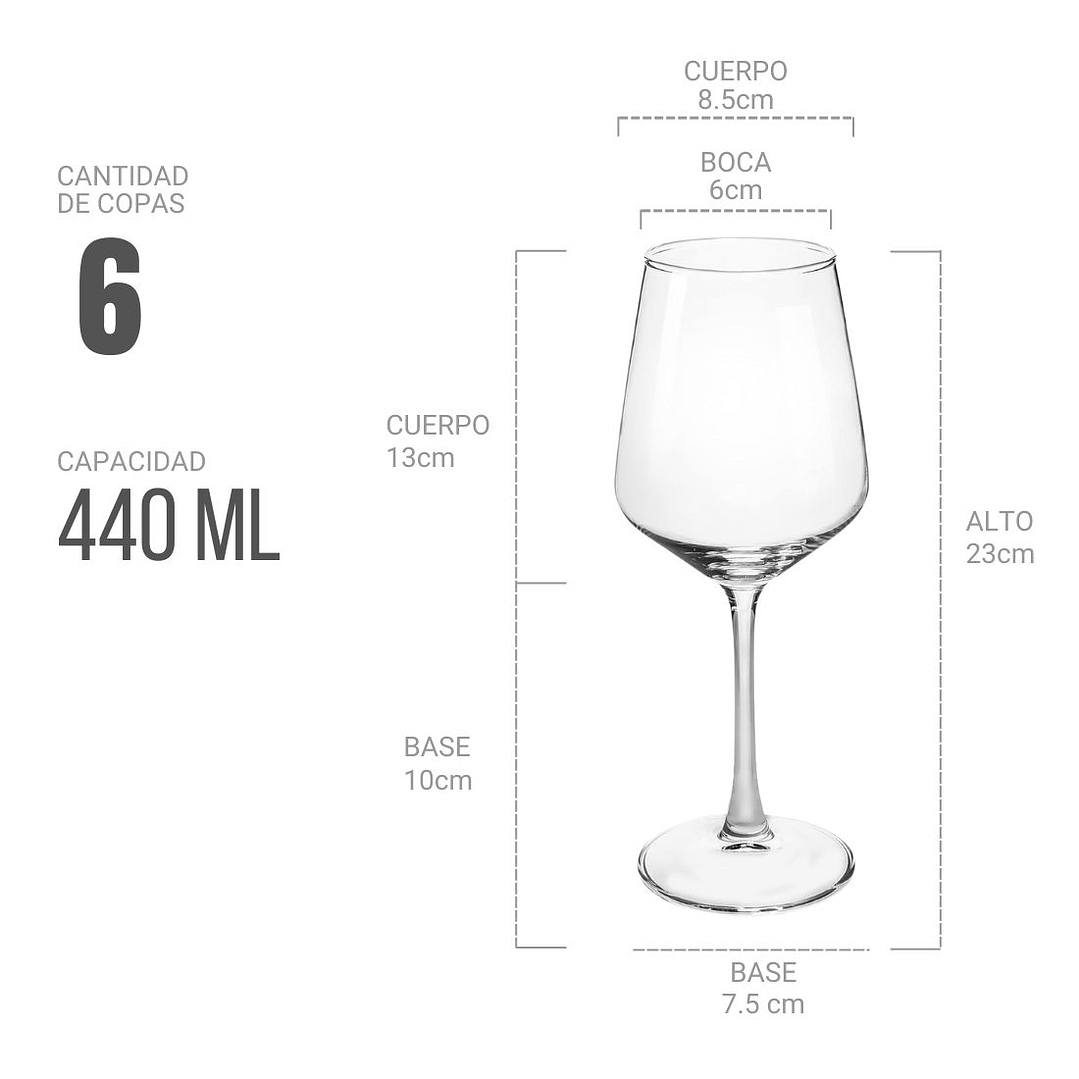 Set 6 Copas de vino 440ml 6