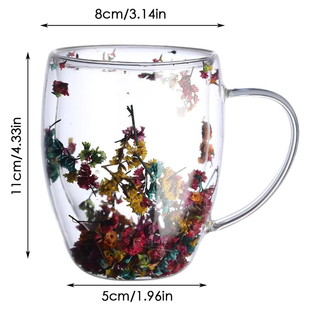 Set 2 Tazas Mug Doble Pared Con Flores Eternas 350ml 3