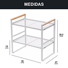 Repisa Organizador 3 Niveles Metálico Con Madera 35 Cms Blanco 5