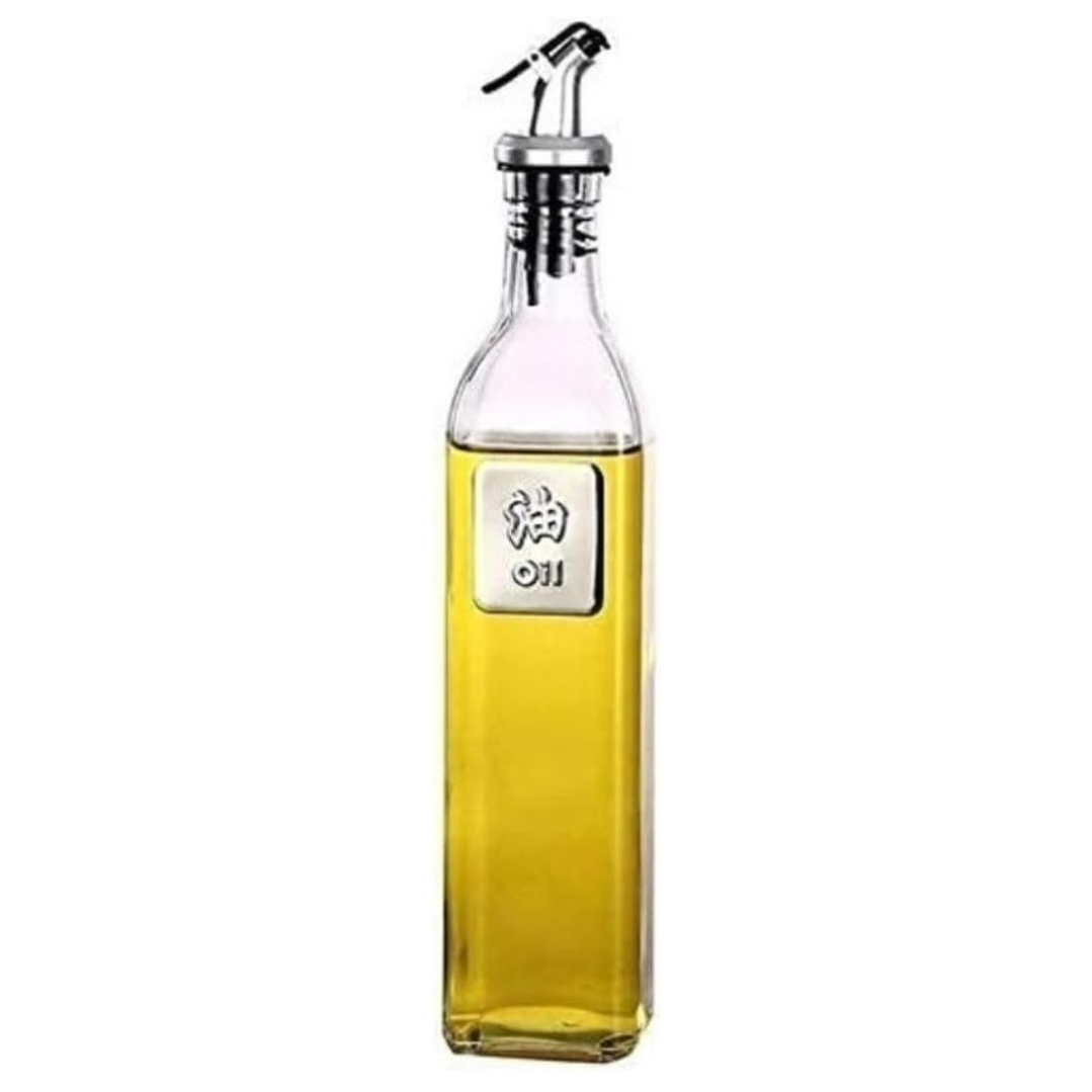 Aceitero Dispensador de Vidrio Cuadrado 500ml para Aceite y Vinagre 1