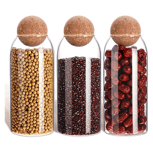 Set 3 Frascos De Vidrio Herméticos Grande 1 Litro con Tapa De Corcho