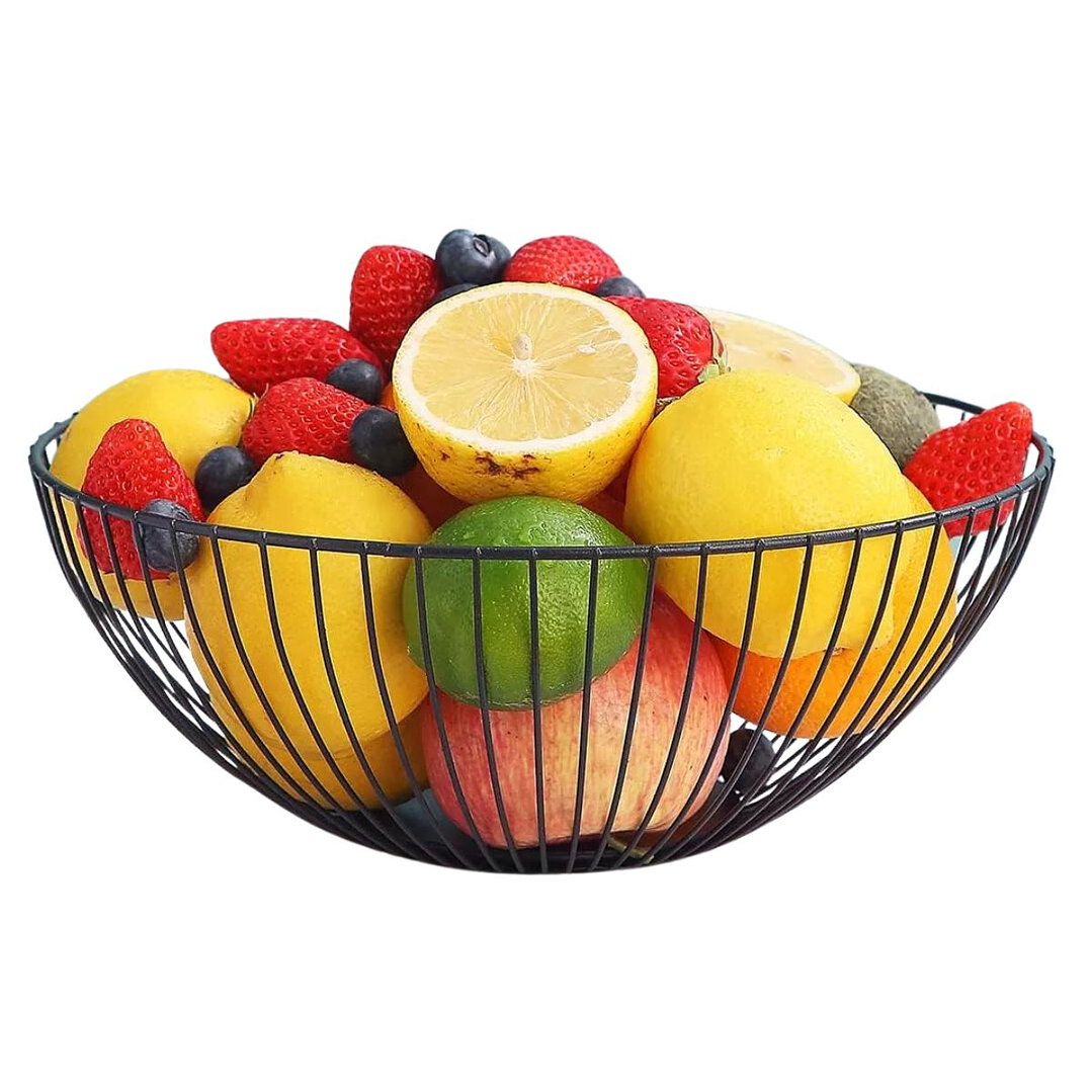 Frutero Metálico De Mesa Decorativo Minimalista Nórdico Redondo 1