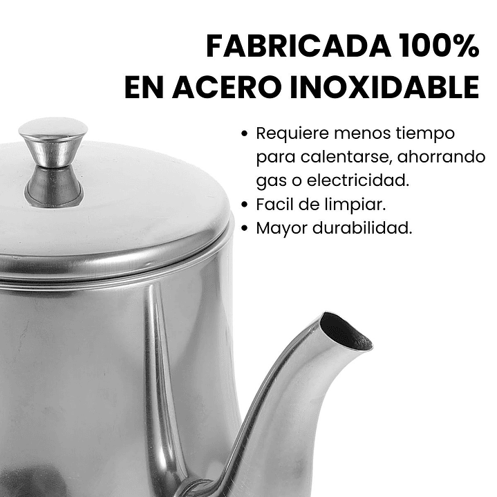 Tetera de Acero Inoxidable con Infusor para Té e Infusiones 600ml 3