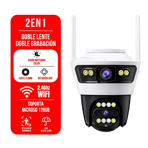 Cámara seguridad doble lente Jortan 4 Full HD PTZ WiFi Exterior IP66