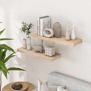 Repisa Flotantes Para Pared 40cm Madera Minimalistas Moderna Kit Pack 2 Repisas