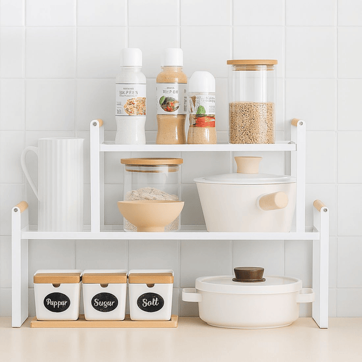 Repisa Organizadora Multiuso de Acero y Madera 34 Cms – Estante multiuso estilo nórdico 4