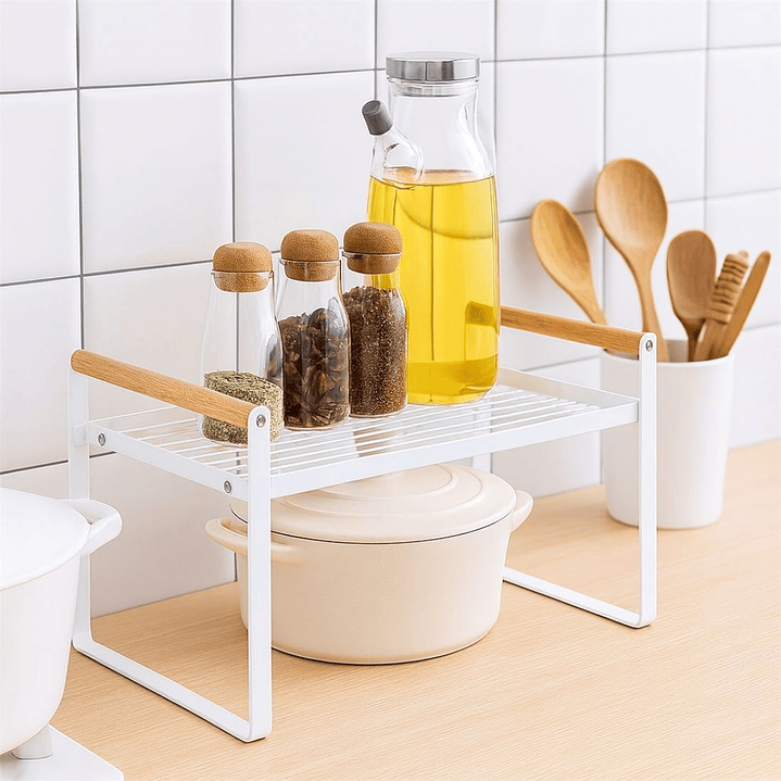 Repisa Organizadora Multiuso de Acero y Madera 34 Cms – Estante multiuso estilo nórdico 6