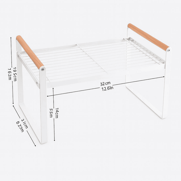 Repisa Organizadora Multiuso de Acero y Madera 34 Cms – Estante multiuso estilo nórdico 10