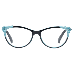Aurora Blue Crystal – Lentes de Lectura Negro/Azul Translúcido para Mujer