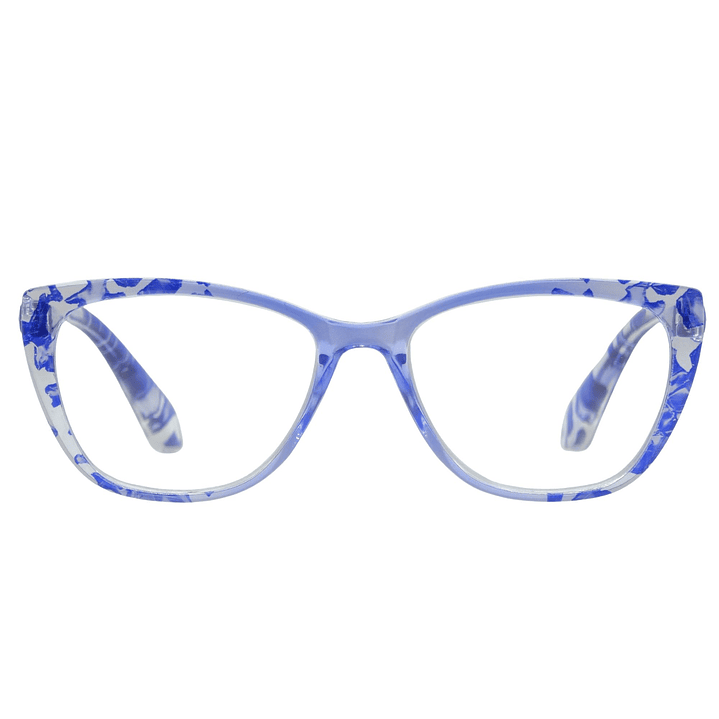 Elara Sapphire Marble – Lentes de Lectura Cat-Eye para Mujer con Filtro Azul 1