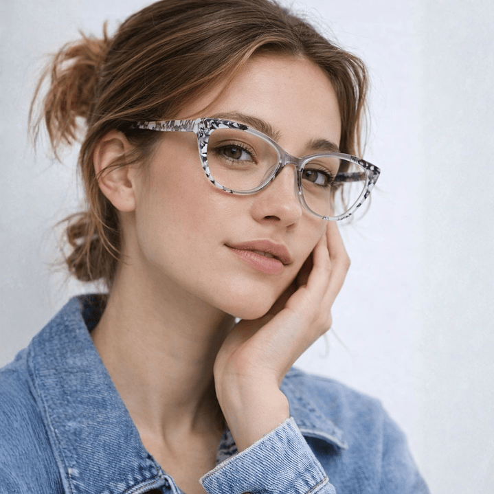Elara Onyx Marble – Lentes de Lectura Cat-Eye para Mujer con Filtro Azul 2