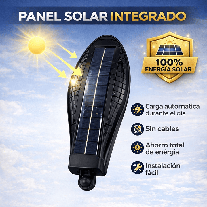 Foco Solar Led 300w Exterior Sensor Movimiento Soporte Ip66 6