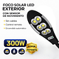 Foco Solar Led 300w Exterior Sensor Movimiento Soporte Ip66 - Miniatura 2