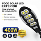 Foco Solar Led 400w Exterior Sensor Movimiento Soporte Ip66 - Miniatura 2