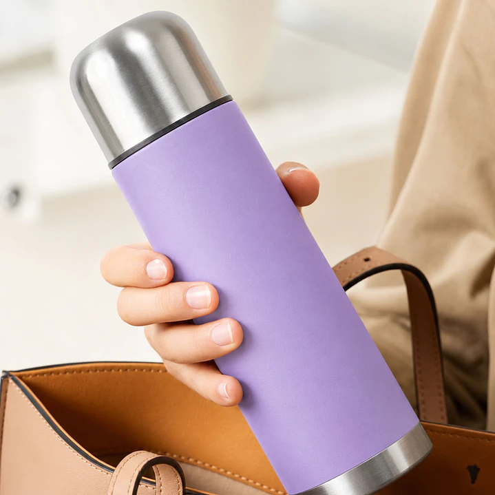 Termo Mate Acero Inoxidable 2 en 1 Botella Termica Tawo 750 Ml Morado 5