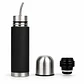 Termo Mate Acero Inoxidable 2 en 1 Botella Termica Tawo 750 Ml Negro - Miniatura 1