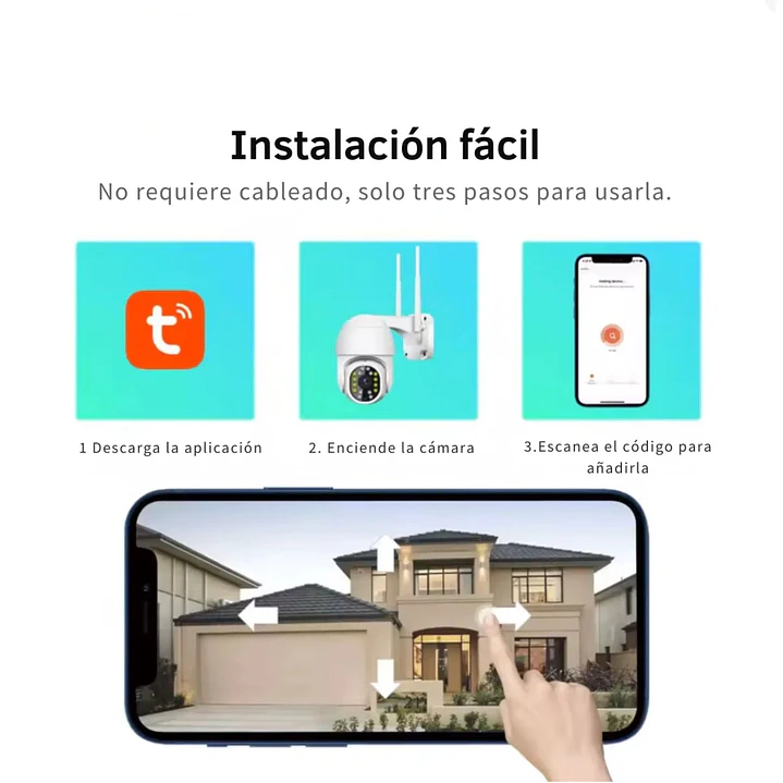 Cámara de Seguridad Exterior Jortan 8159 WiFi Full HD con Visión Nocturna y Alarma 5