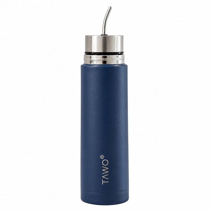 Termo Mate Autocebante Acero Inoxidable 2 en 1 Tawo 750 Ml - Azul Marino 3