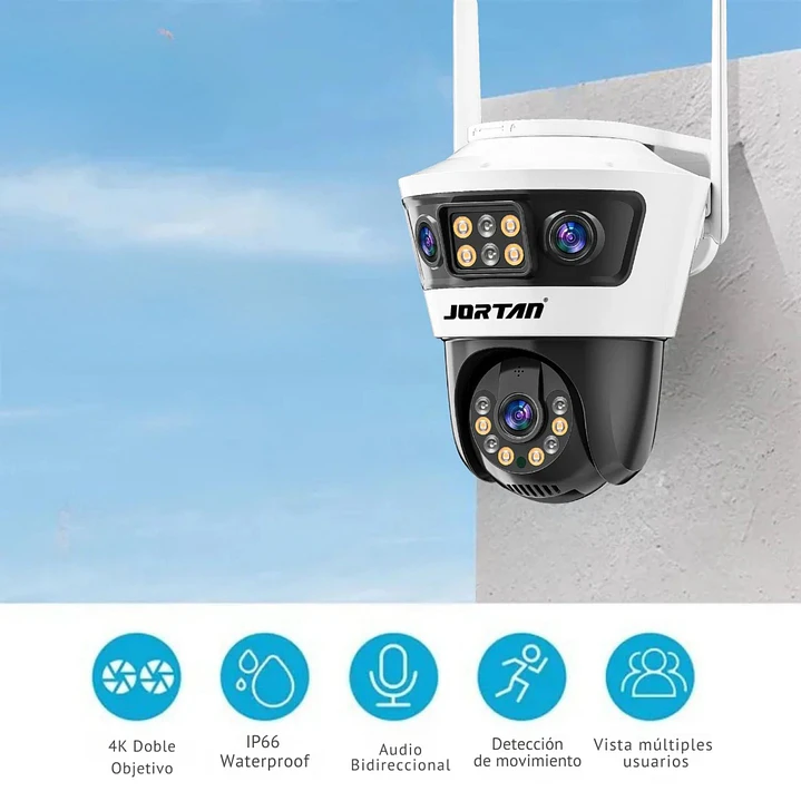 Cámara de Seguridad Exterior Jortan 6 WiFi Doble Lente con Seguimiento Inteligente e IA 2