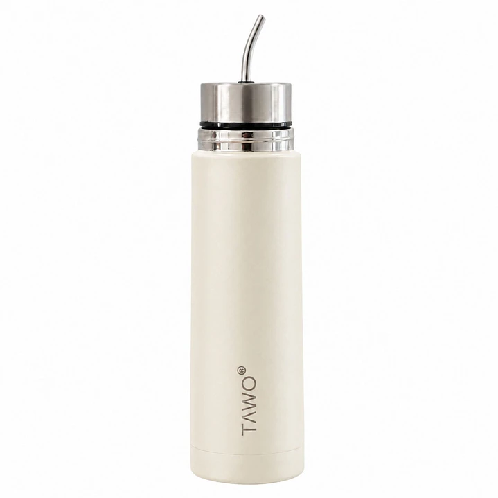 Termo Mate Autocebante Acero Inoxidable 2 en 1 Tawo 750 Ml - Blanco 3