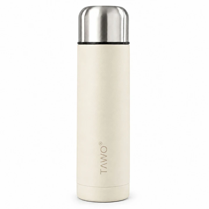 Termo Mate Autocebante Acero Inoxidable 2 en 1 Tawo 750 Ml - Blanco 4