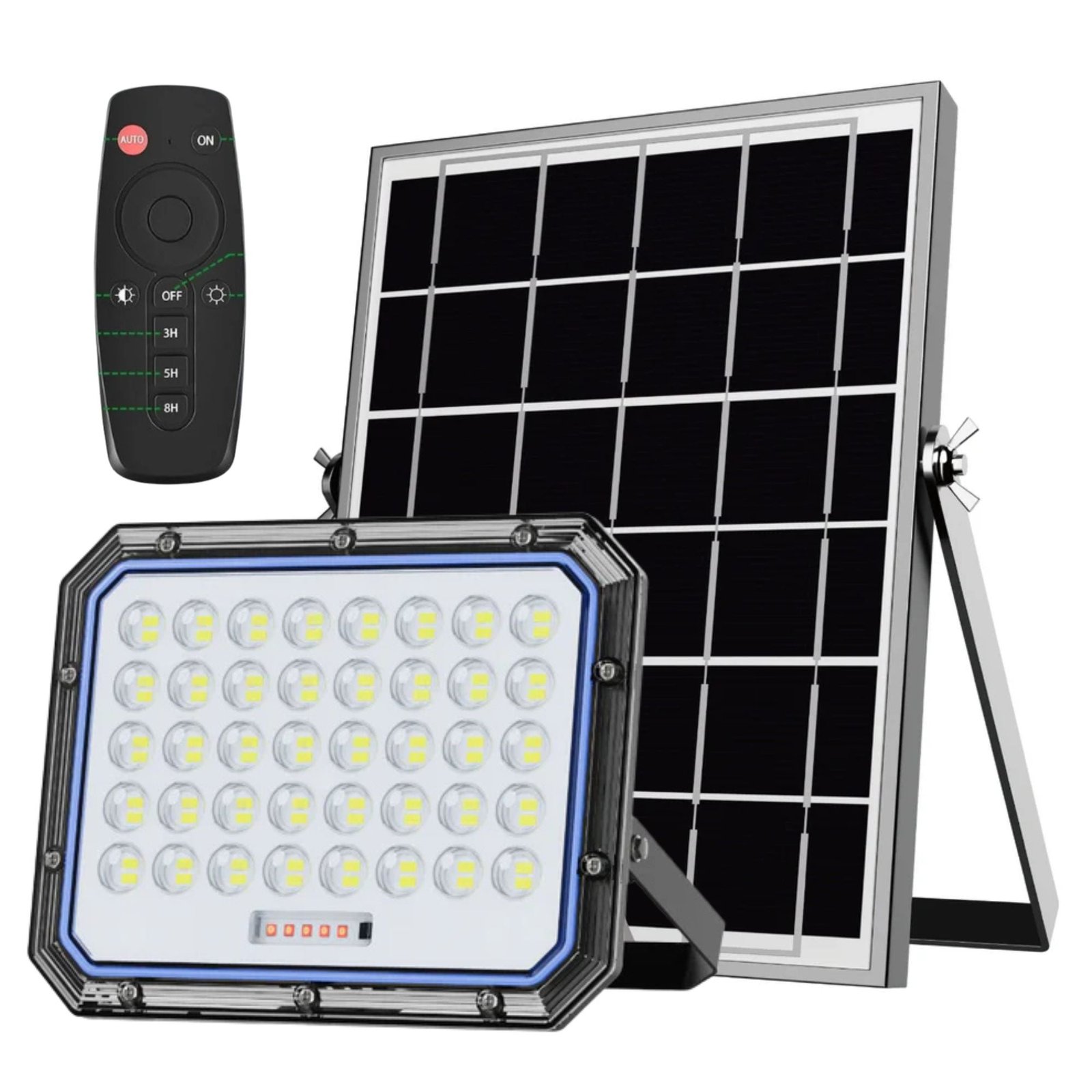 Foco Solar LED Jortan 500W Exterior IP66 con Panel y Control Remoto