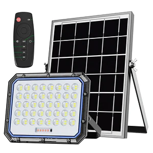 Foco Solar LED Jortan 500W Exterior IP66 con Panel y Control Remoto