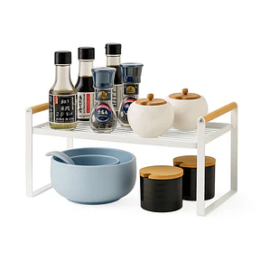 Repisa Organizadora Multiuso Estilo Nórdico Acero y Madera 34 cm