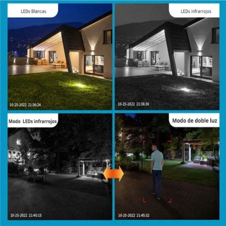Cámara de Seguridad Exterior Jortan 4 AL WiFi con Baliza Doble Lente e IA 5