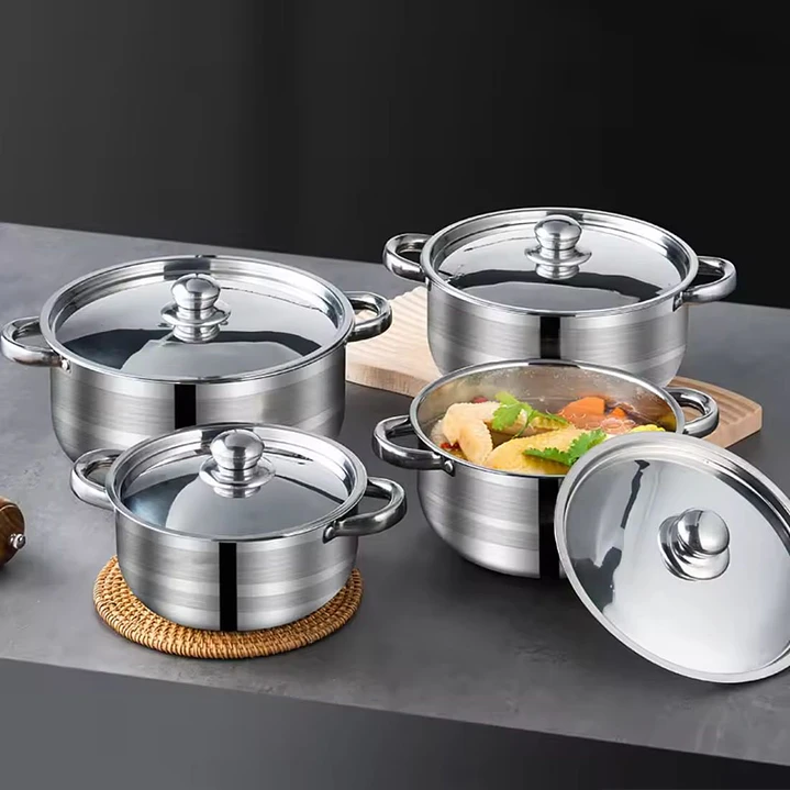 Bateria de Cocina 8 Piezas Acero Inoxidable 20 / 22 / 24 / 26 Cms 2