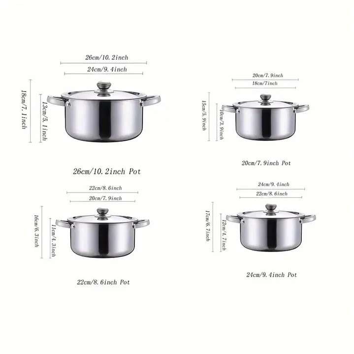 Bateria de Cocina 8 Piezas Acero Inoxidable 20 / 22 / 24 / 26 Cms 7