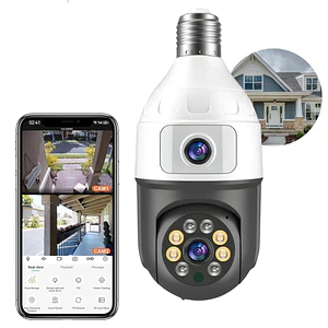 Cámara Ampolleta WiFi Full HD Doble Lente y Visión 360° Motorizada Jortan JT-9696