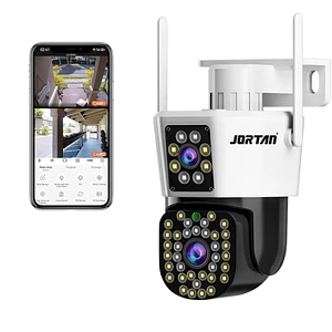 Cámara de Seguridad Exterior WiFi 4MP Doble Lente Visión Nocturna y Alarma Jortan JT-8293