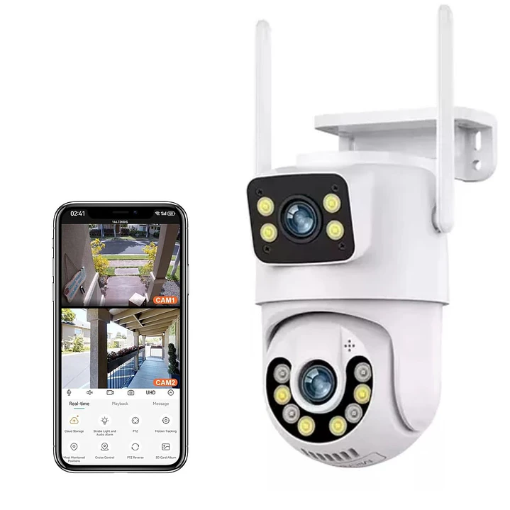Cámara de Seguridad Exterior WiFi 4MP Doble Lente y Visión Nocturna Jortan JT-8698Pro 1