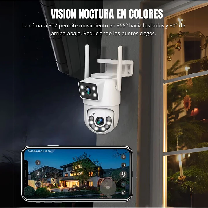 Cámara de Seguridad Exterior WiFi 4MP Doble Lente y Visión Nocturna Jortan JT-8698Pro 7