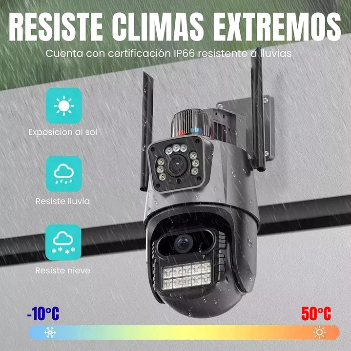 Cámara de Seguridad Exterior WiFi 8MP Doble Lente y Visión Nocturna Jortan JT-9687 Pro 5