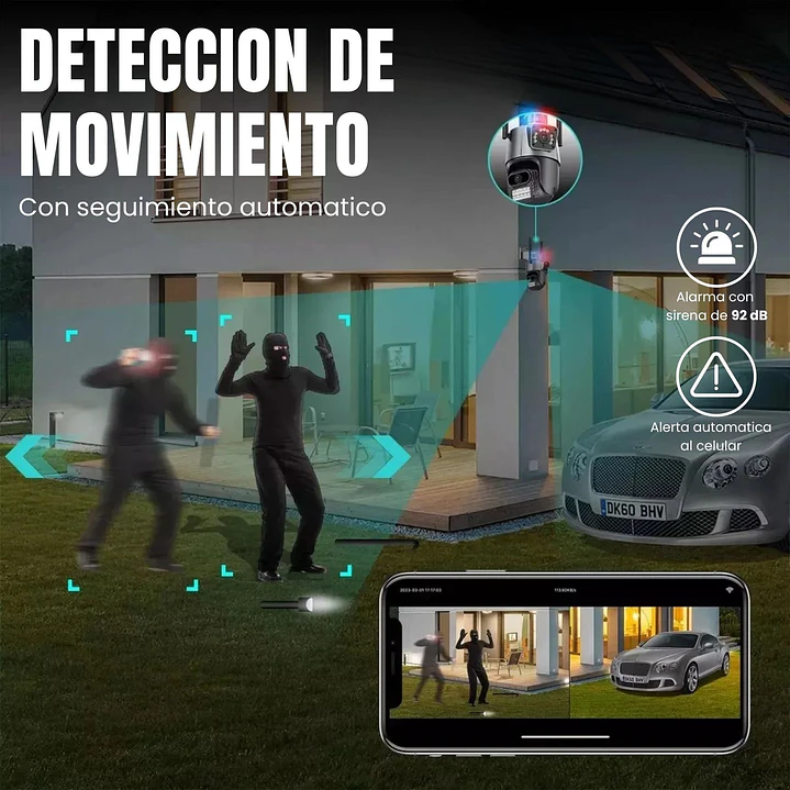 Cámara de Seguridad Exterior WiFi 8MP Doble Lente y Visión Nocturna Jortan JT-9687 Pro 6