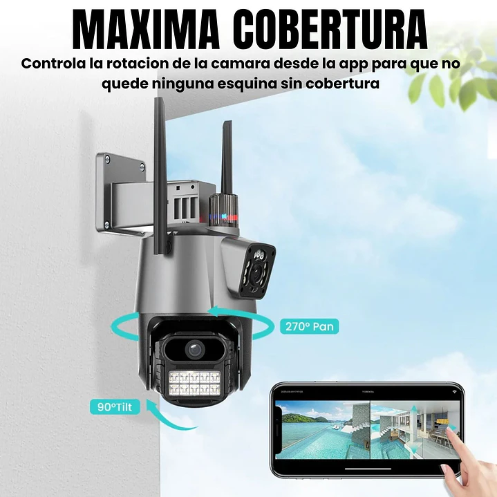 Cámara de Seguridad Exterior WiFi 8MP Doble Lente y Visión Nocturna Jortan JT-9687 Pro 7
