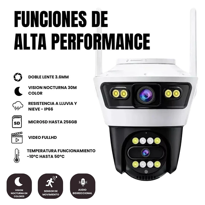 Cámara de Seguridad Exterior WiFi Full HD Doble Lente y Detección Humana Jortan 4 5