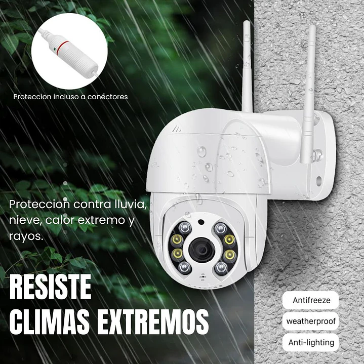 Cámara de Seguridad Exterior WiFi Full HD Visión Nocturna y Detección de Movimiento Jortan JT-8160QJ 5