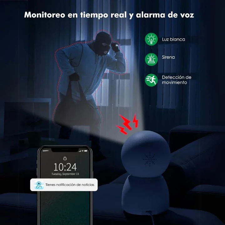 Cámara de Seguridad Interior WiFi 4MP Doble Lente y Detección por IA Jortan JT-8292 4